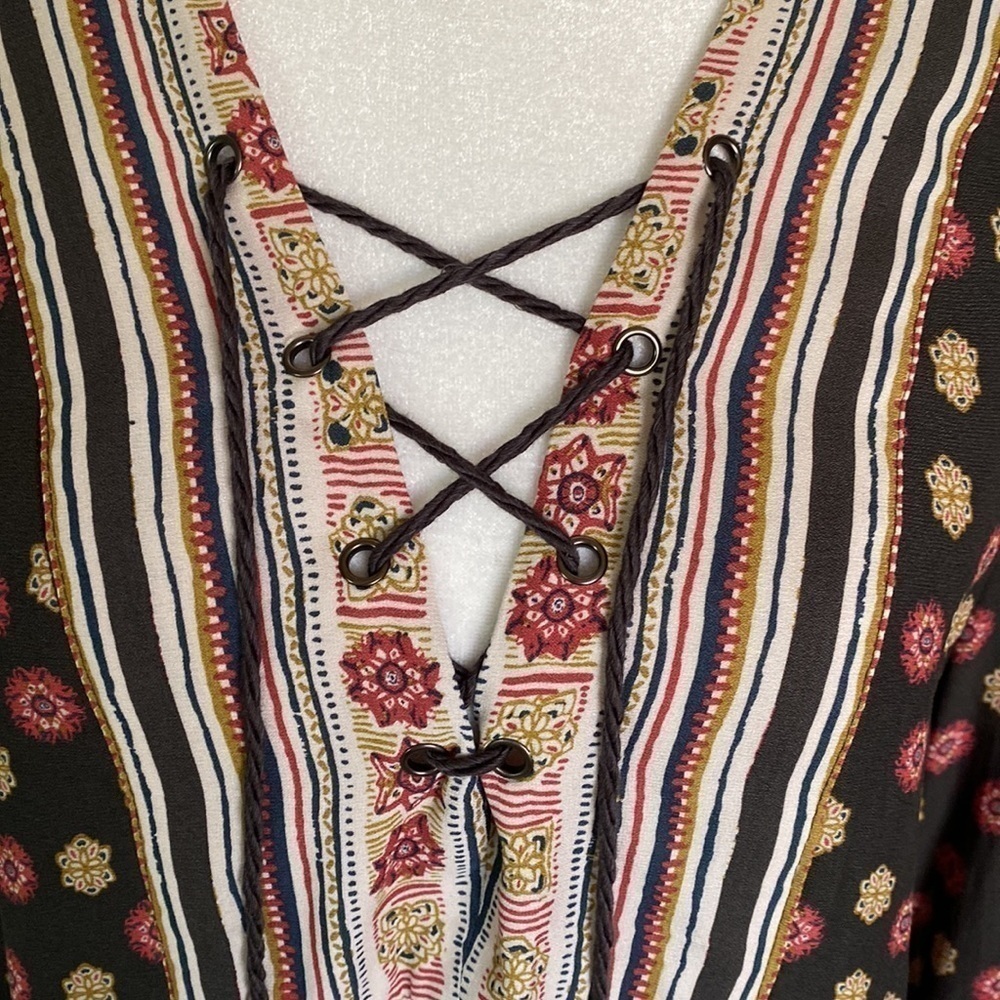 Free People Rain Or Shine Mini Dress Womens S Tunic Pirate Bohemian Festival - Picture 7 of 14